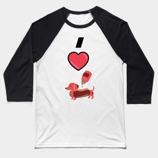 I love hot dog Baseball T-Shirt